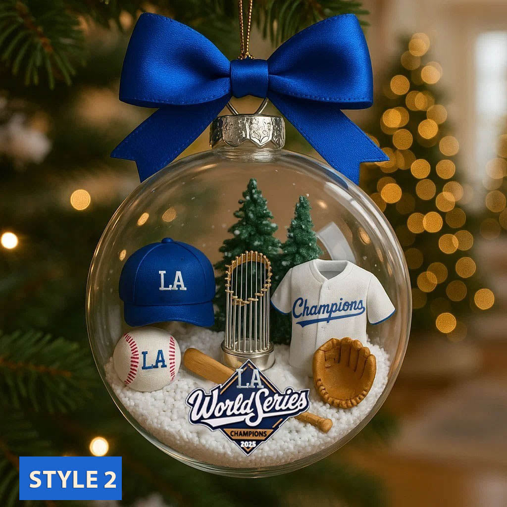 Lad baseball Christmas tree pendant with cute mascot and uniform of American baseball team - Ornament